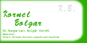 kornel bolgar business card