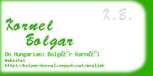 kornel bolgar business card